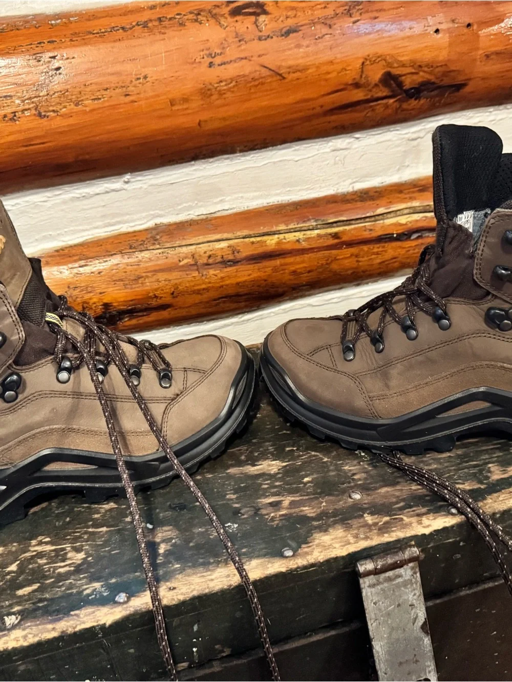 Lowa brown Renegade GTX boots.